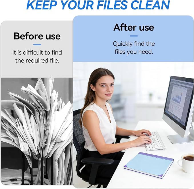 Folio Document Organizer with Labels-Important Document Organizer, Important Folders with Pockets,File Stylish Binder for Storing Important Papers, Certificates, Passports, Photos, and Letters