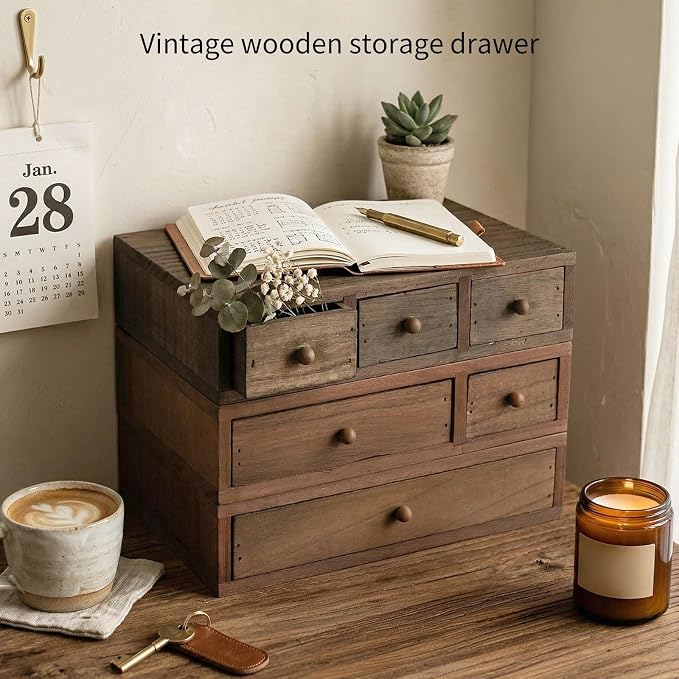 Wooden Desktop Holder with Spacious Compartments Storage Box Perfect for Documents and Craft Supplies Wooden Offices Planner