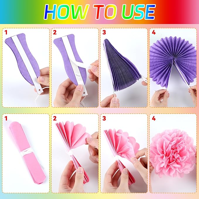 Justforjoyful Welcome to Our Pack Bulletin Board Decorations with 3D Tissue Paper Flowers Paper Fan Back to School Crayon Classroom Bulletin Board Border Set Colorful Crayon Name Tags School Supplies