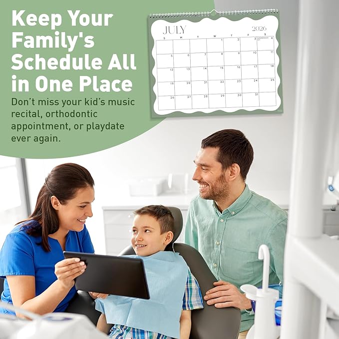 S&O Soft Seasons Wall Calendar from January 2026-June 2027 - Tear-Off Monthly Calendar - 18 Month Academic Wall Planner - Hanging Organizer to Track Anniversaries & Appointments - 13.5"x10.5”in