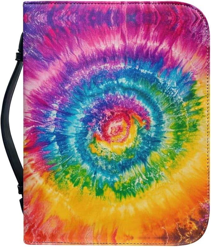 Tie Dye Bible Carrying Case for Women Colorful Bible Cases for Woman Church Bag Bible Accessories Gift Christian Gifts for Girls Men Women-Size 2XL