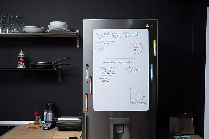 25x17 inch - Magnetic whiteboard for the Fridge - Magnetic Dry Erase Board - Fridge whiteboard - Refrigerator whiteboard - White Board for Fridge - Dry Erase Board Magnetic - Magnetic White Board