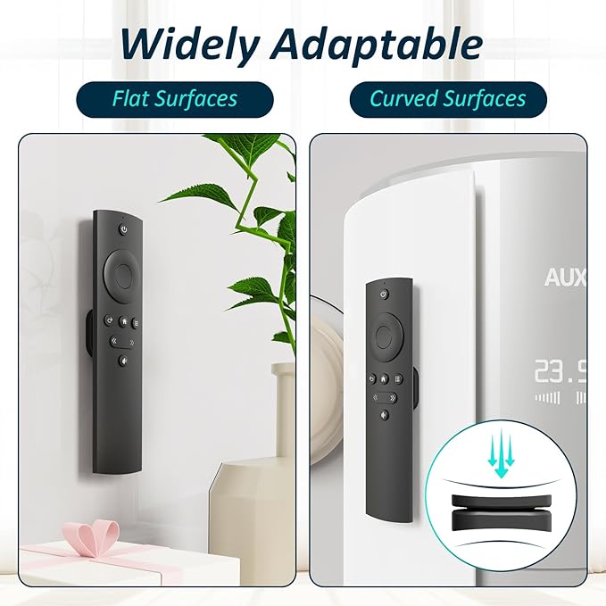 Magnetic Remote Control Holder Wall Mount Self-Adhesive, 6 Pack Upgraded Silicone Remote Organizer Storage Wall Holder for Home Office TV, Fan and Air Conditioner Remote Control 6 Black