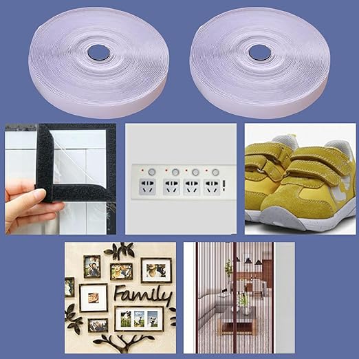 Hooked And Looped Tape Adhesive Tape 5meterLong 20mm Or 25mm Wide Back Fastening Double-Side For School Office Heavy Duty