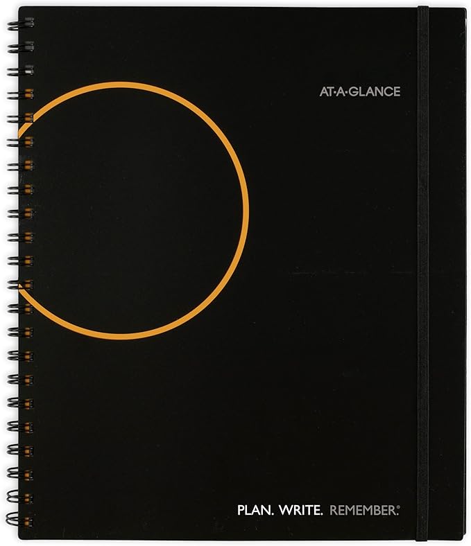 AT-A-GLANCE Undated Planning Notebook with Reference Calendars, 8.5" x 11", Large, Plan. Write. Remember., Black (7062090526)