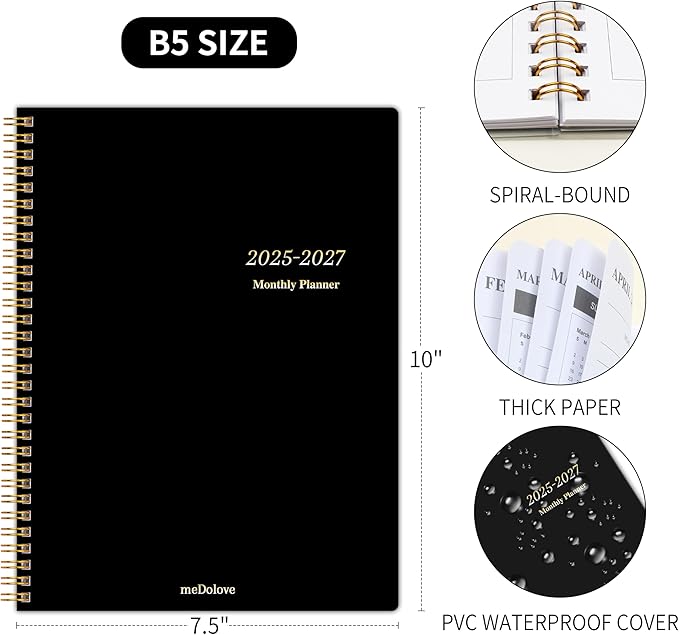 Monthly Planner 2026-2027, Monthly Calender Jan 2026 - Jun 2027, 18 Months Planner with Habit Tracker, 7.5" x 10", Spiral Bound for Personal Organizer and Office Supplies