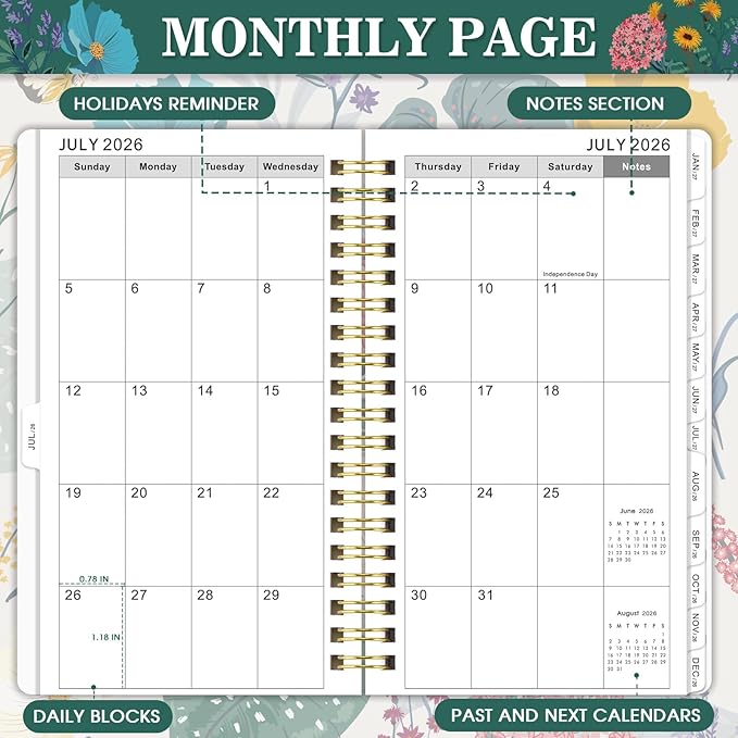 2026-2029 Pocket Calendar/Planner for Purse- July 2026 - June 2029 (36-Month Calendar), 3.8" x 6.4", 3 Year Monthly Planner with Monthly Tabs, Inner Pocket