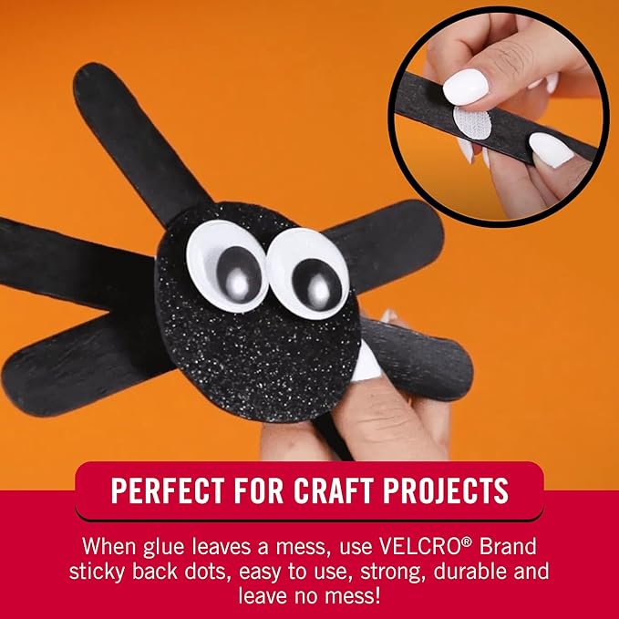 VELCRO Brand Dots with Adhesive | 250 Sets White and Black Assorted | Preschool Classroom Must Haves-| Sticky Back Circles Perfect for Teachers-| 1/2 Inch Round Tape (VEL-40031-USA),(Pack of 12)
