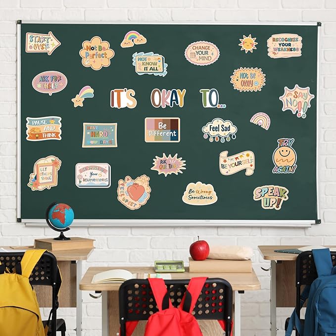 Yewfold Boho Mental Health Bulletin Board Decorations Set, It's Okay To Therapy Office Decor, Affirmation Station Classroom Decor for Teachers School Wall Decor (Boho)