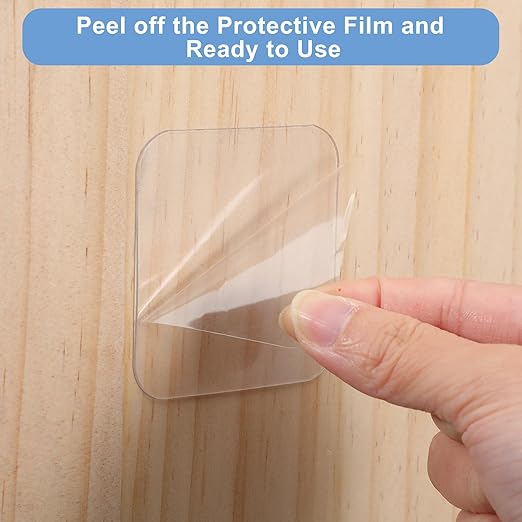Clear Double Sided Adhesive Pads, 50pcs Waterproof Adhesive Sticker, Double Sided Squares Sticky Patch, Transparent Walls Hanging Nano Gel Tape Heavy Duty 2.36 * 2.36in for Home Office Fixing