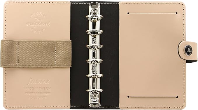 Filofax The Original Organizer, Pocket Size, Patent Nude - Leather, Six Rings, Week-to-View Calendar Diary, Multilingual, 2025 (C026085-25)