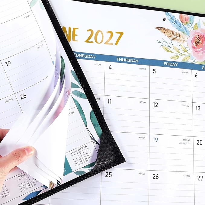 Desk Calendar 2026-2027 - Desk Calendar 2026-2027 Large 22'' x 17'', from July 2026 to December 2027, 18 Months Calendars with Protect Corner