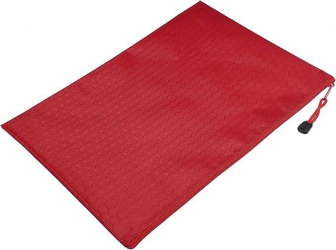 PATIKIL Waterproof Zipper File Bags, 10 Pack A4 Size Document Pocket Storage Organizer Pouch for Travel Office Supply, Red