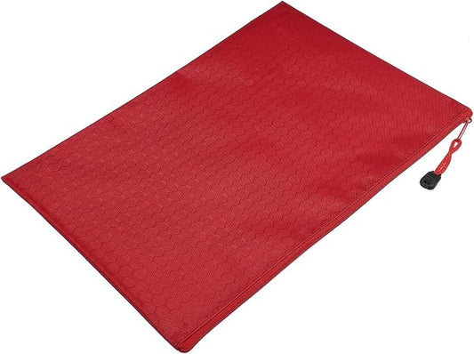 PATIKIL Waterproof Zipper File Bags, 10 Pack A4 Size Document Pocket Storage Organizer Pouch for Travel Office Supply, Red