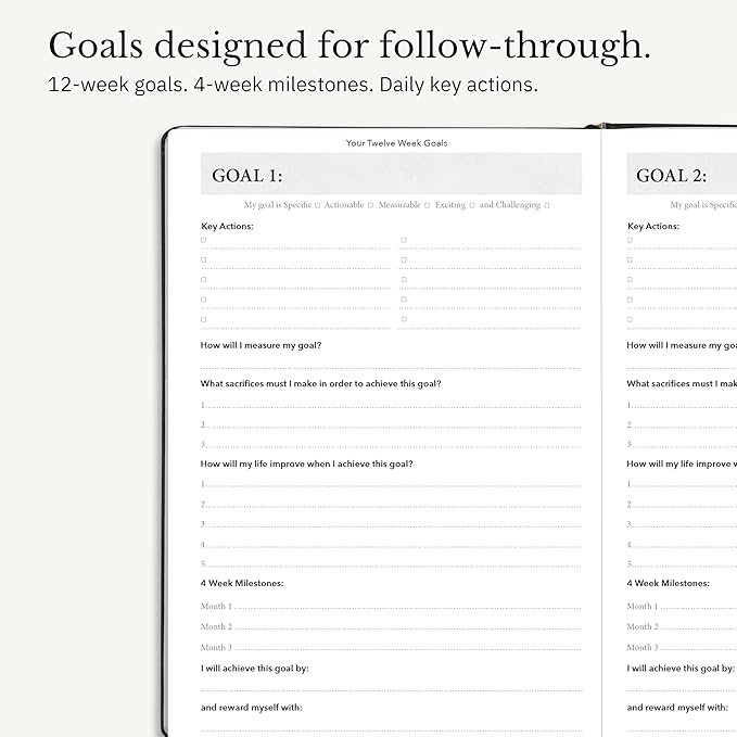 The Phoenix Planner - Best Daily Calendar and Agenda for Goal Setting, Boost Happiness and Productivity - Gratitude Journal, Habit Tracker, Quarterly Business Planner - 6 Months, Undated (Sapphire)