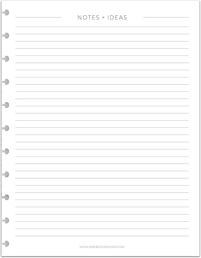 BetterNote Notes Refill Pages for Disc Notebooks, fits Happy Planner, Levenger Circa, TUL, Staples Arc, InkWell Press, Talia (Classic- 25 Sheets, 11-Disc, 8.5"x11")