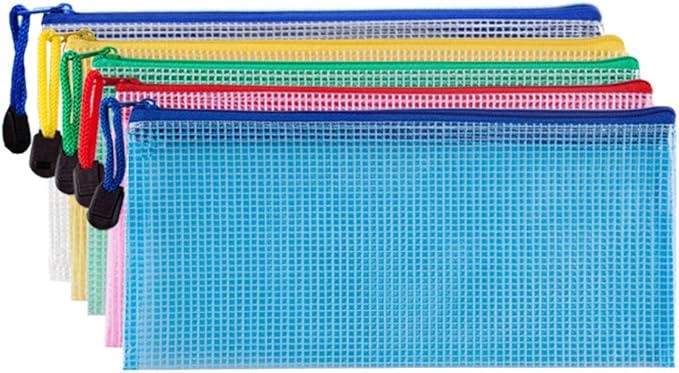 Small Zipper Envelope Document Storage Pouch Bag Invoice Holder Organizer for Budget, Check, Pencil, 5 Counts