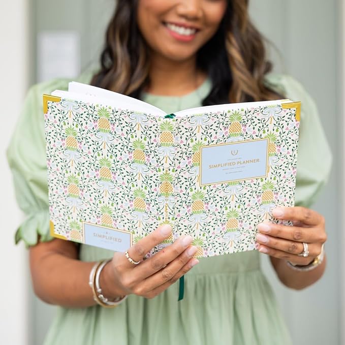 2026-2027 Weekly Planner by Emily Ley – Simplified Bookbound Planner Pineapple Charm, August 2026–July 2027 – 12-Month Academic Year Organizer for Women