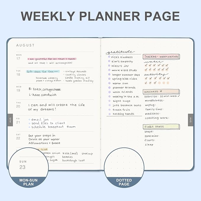 And Per Se 2026 Planner, 15 Months Hardcover Daily, Weekly & Monthly Planner, A5 size, 100GSM Thick Paper, Back Pocket, 5.7" x 8"(Dark Blue)
