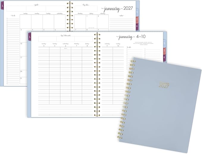 AT-A-GLANCE 2027 Planner, Weekly & Monthly, 13-Month Jan-Jan, 8.5" x 11", Harmony, Ice Blue (1099-905-38-27)