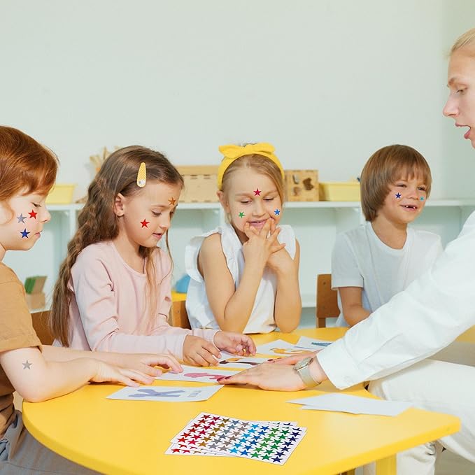 ONEDONE Star Stickers for Kids Reward - 10 Colors Small Star Stickers 2400 PCS Reward Sticker for Kids Behavior Chart School Classroom Teacher Supplies 0.6" Teacher Sticker