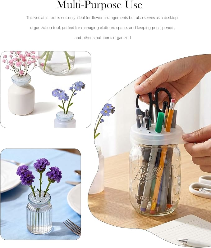 Silicone Flower Arranging Grid - 3 Pack,Mini,Transparent, Soft & Flexible, Multi-Purpose Flower Arrangement Tool for Vases and Desktop Pen Holder