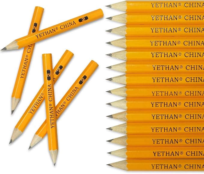 Golf Pencils, Half Pencil, 3.5" Mini Pencils, #2 HB Hexagon, Pre-sharpened, Back to school, 480 count.