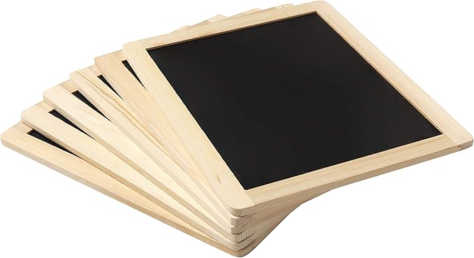 Plaid Enterprises Double-Sided Chalkboard Set, 8 ' x 10 ' With Decorative Wood Surface Frame, Perfect For Arts & Crafts, 6 Pack