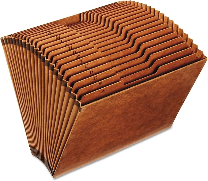 1InTheOffice Expanding File Folder A-Z, Alphabetical File Organizer, Accordion File Organizer, 21-Pocket Expanding File Folder, Letter Size