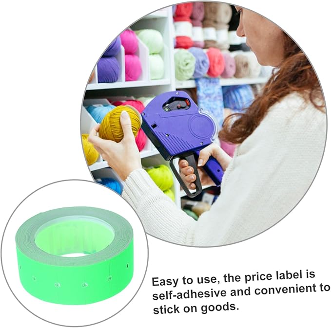 VILLCASE 5000pcs Self-Adhesive Price Tag Paper for Retail Fluorescent Pricing Labels Marking Paper for Supermarket Tagging for Product Display and Organization