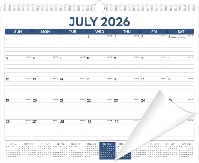 ZTX Calendar 2026-2027,18 Months Calendar from July 2026 to December 2027, 14.7"x11" Big Wall Calendar 2026-2027 Monthly Planner Thick Paper for Teacher Home Office