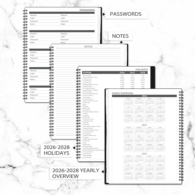 Monthly Planner 2026-2028 - 2026-2028 Monthly Planner, 24 Months, 9'' x 11'', JUL. 2026 - JUN. 2028 with Inner Pocket, Coated Tabs