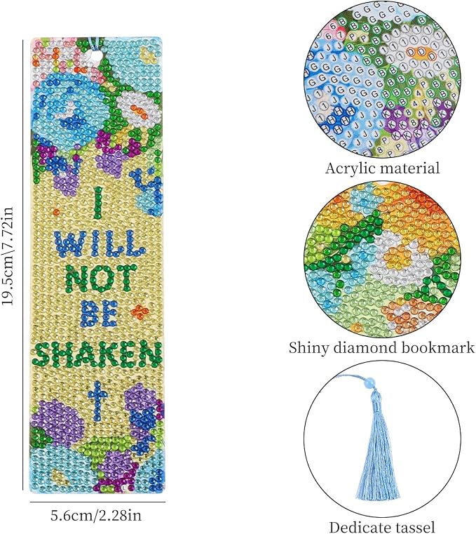 4 Pcs Flower Diamond Painting Bookmark for Books, Journals, Planners｜DIY Diamond Art Kits for Reading Women & Men｜Beautiful Book Marks Gifts for Book Lovers｜Reading Accessories for Adults & Kids