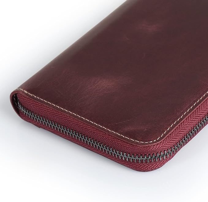 Londo Genuine Leather Padfolio – Portfolio Folder with Pencil Holder, Notepad & Zipper Closure for Business, Office & Travel