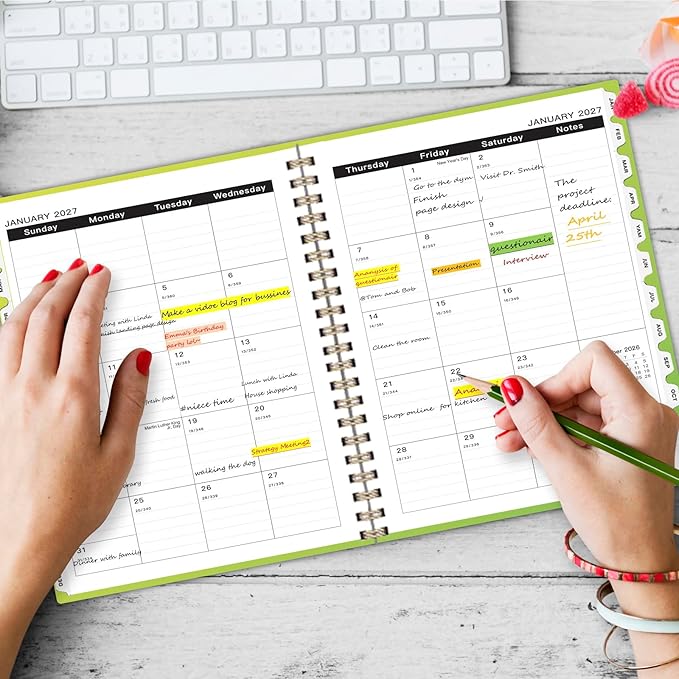 2026-2028 Monthly Planner - 2 Year Monthly Planner Calendar 2026-2028, Jul 2026 - Jun 2028, 8.5" x 11", 24 Months, Spiral-Bound, Tabs, Holidays, Notes, Ideal for School Office Home Planning