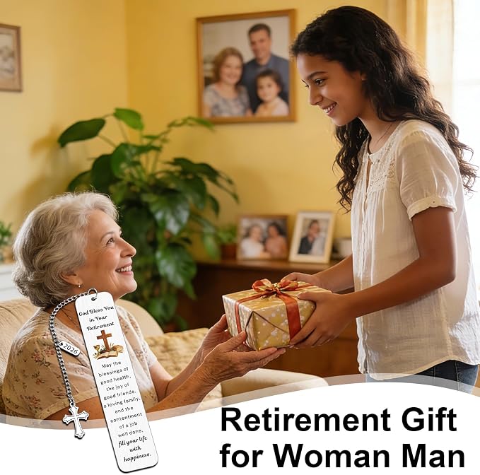 Christian Retirement Gifts for Women Men 2026, Blessings Bookmarks Happy Retirement Gifts for Women Men, Religious Going Away Leaving Farewell Gift for Coworkers Friends Teachers Pastors Retired
