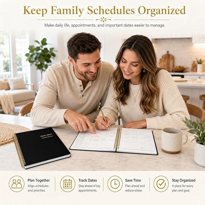 Monthly Planner 2026-2027, Jan 2026 - Dec 2027, 2 Year Calendar Planner, 7.5" x 10" Spiral Bound Monthly Agenda with Goals, To Do List, Habit Tracker & Notes Pages for School Office Home