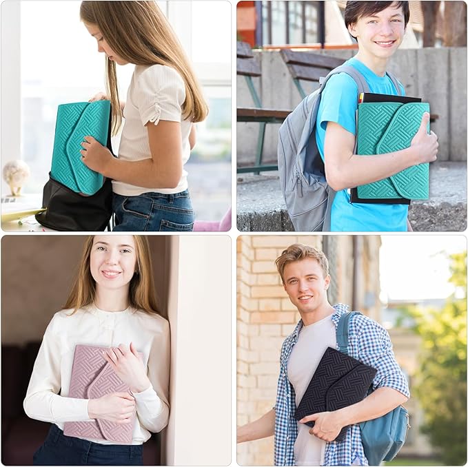 Aplufine Reusable Book Cover with Magnet Closure - Adjustable Book Sleeve for Book Lovers Gift - Book Protector for Paperback -Book Covers for Hardcover - Book Pouch - Book Carrier Teal AM491