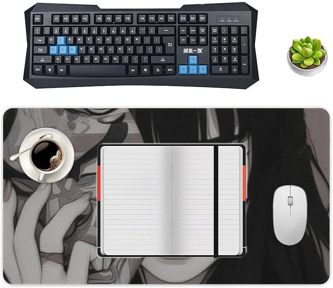 Large Mouse Pad Gaming Mousepad Female Samurai Anime Girl Cool Retro Japanese Big Computer Desk Mat Desk Pad for Keyboard and Mouse Mat Non-Slip Base 40X75cm, Style