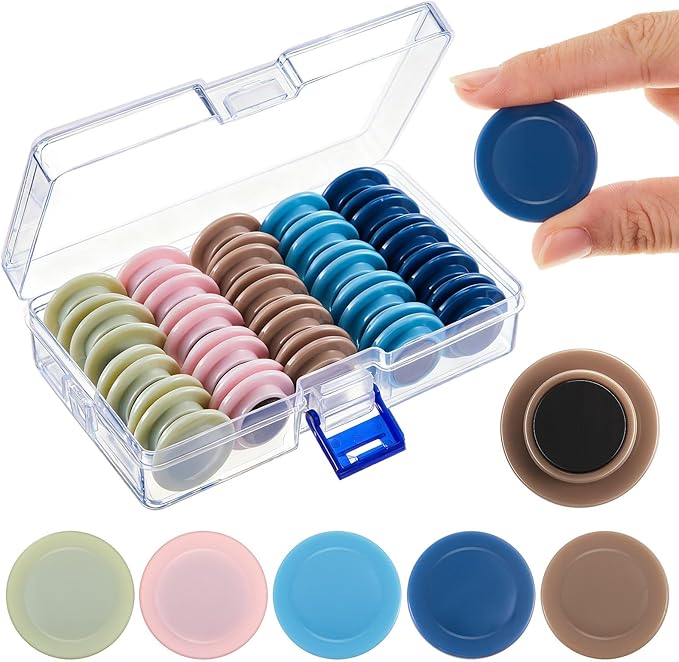 Outus 45 Pieces Retro Color Round Whiteboard Magnets 3 cm Refrigerator Magnets Dry Board Mini Fridge Teacher Supplies for Home Offices