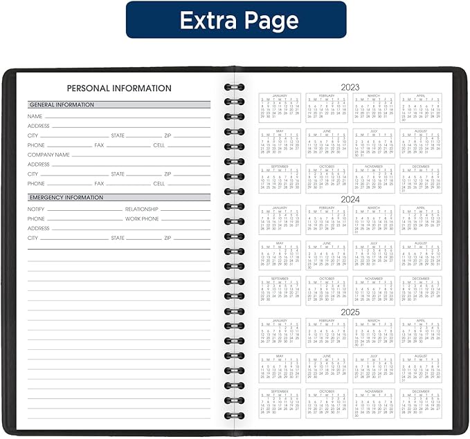 AT-A-GLANCE 2024 Weekly Appointment Book Planner, 5" x 8", Small, 12 Months, Black (700750524)