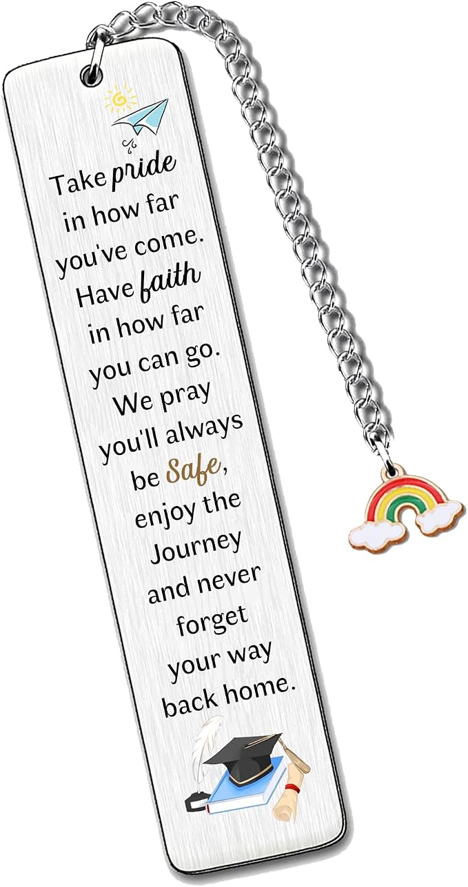 Graduation Bookmarks Inspirational Best Friend Son Daughter Encourage Bookmarker Women Men Go to University Keepsake Teens Graduate Appreciate Present Book Accessory Take Pride in How Far You've Come