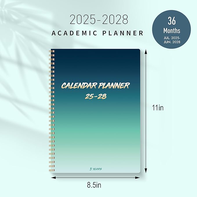 Monthly Planner 2025-2028, 2025 Calendar 36 Months Planner With Monthly Tabs, July 2025- June 2028, 8.5" x 11", 3 Years Academic Calendar Hard Cardboard Cover with Spiral Bound, Perfect for School & Office for Women & Men