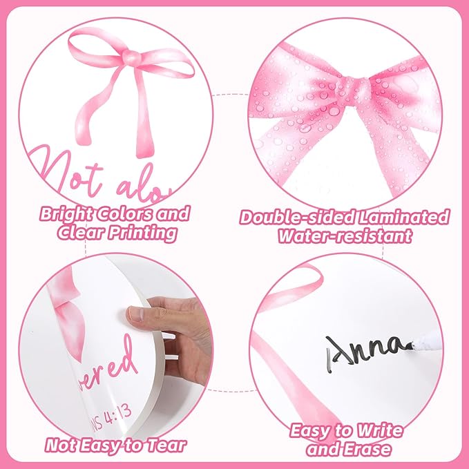 Christian Bulletin Board Decorations Inspirational Bulletin Board Set Pink Bow God Says You are Religious Classroom Wall Decor VBS Motivational Cutouts for Sunday School Home Church Supplies