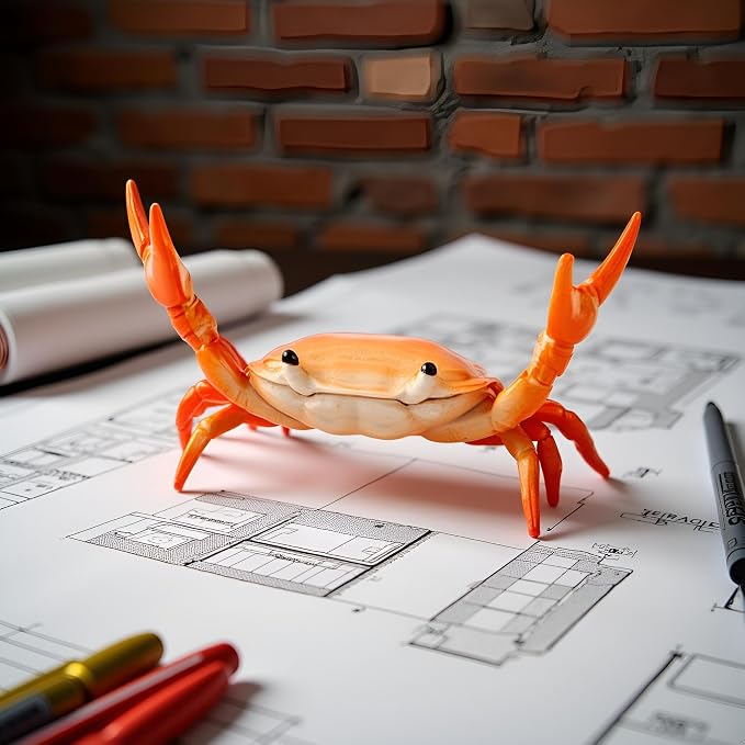 2Pcs Red Creative Crab Pen Holder Weightlifting Crabs Pen Stand Storage Rack, Office Desktop Decoration, Pencil Holders Desk Supplies Holders and Dispensers, Desk Accessories and Workspace Organizers