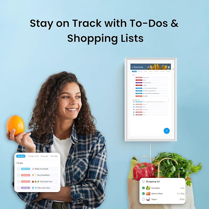 Apolosign 15.6-inch Digital Calendar : Dual Mode Smart Wall Planner, No Subscription, Install Apps, Sync Calendars, Electronic Touchscreen Interactive Display for Family Schedules, Chore Chart (White)