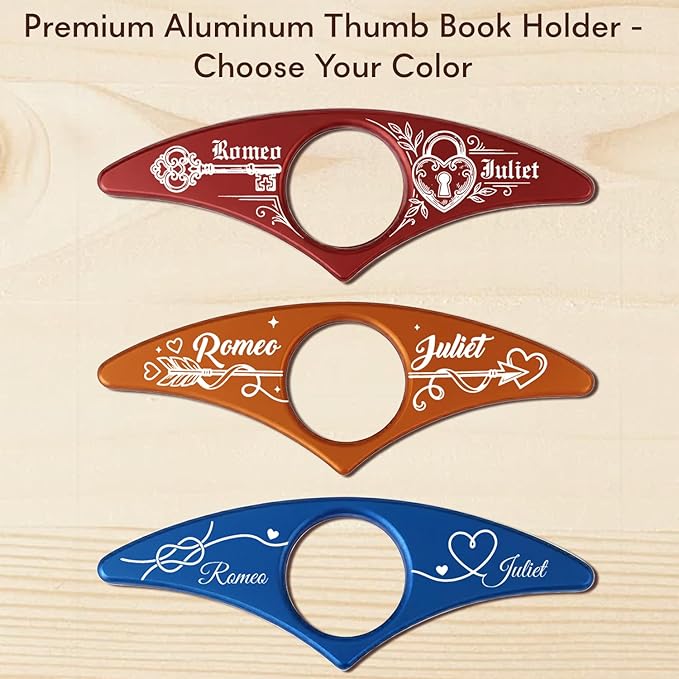 Custom Book Page Holder, Thumb Book Page Holder, Personalized Wooden Page Holder for Reading, Gifts for Book Lovers Teachers Appreciation Gifts on Birthday (Lovers Style)