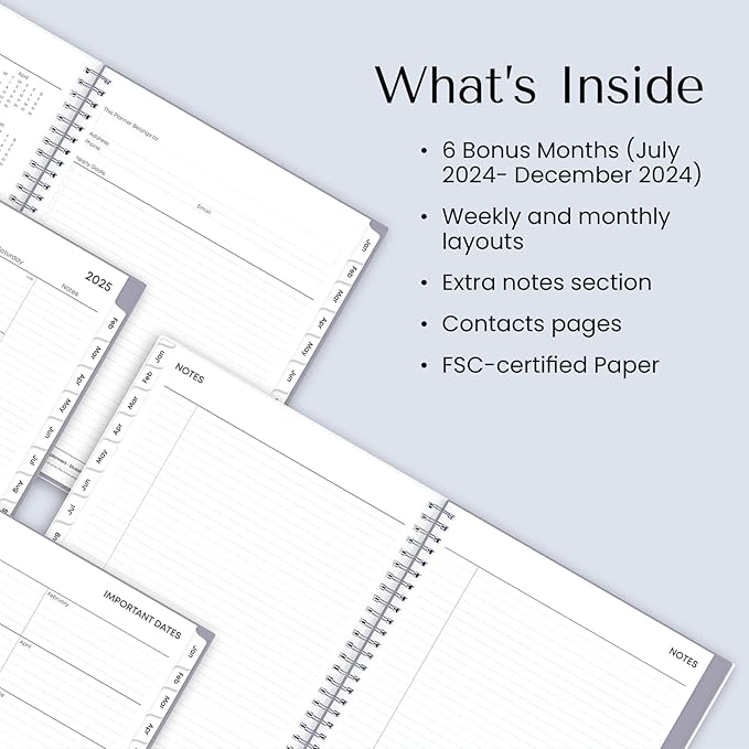 Blue Sky Planning Calendar, Lindley, Monthly Layout, Safety Wirebound (Rue Du Flore- 2025, 8" x 10")