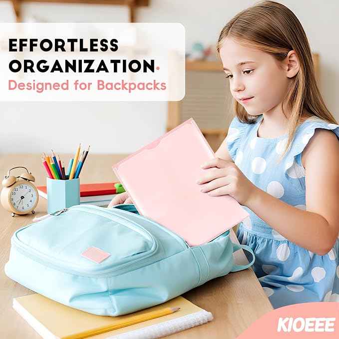 Plastic Folders with Clear Front Pocket (12 Pack) with 2 Pockets, Heavy Duty Letter Size Colored Plastic Folders for School Office，Letter Size Paper