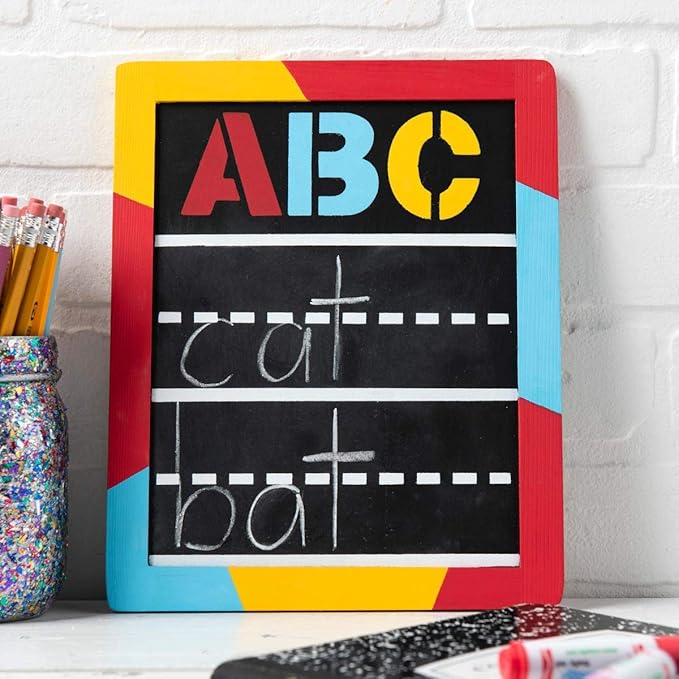 Plaid Enterprises Double-Sided Chalkboard Set, 8 ' x 10 ' With Decorative Wood Surface Frame, Perfect For Arts & Crafts, 6 Pack